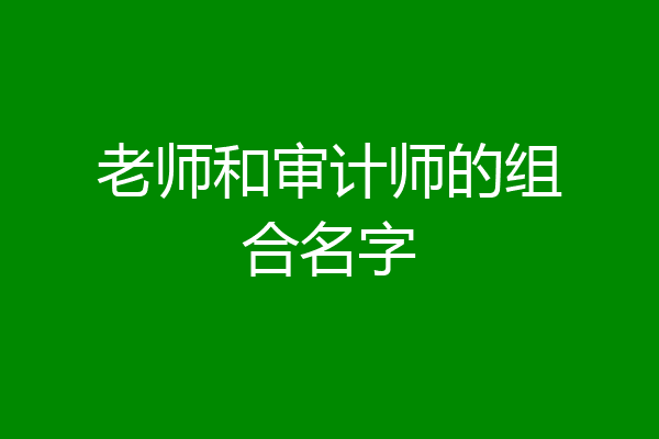老师和审计师的组合名字