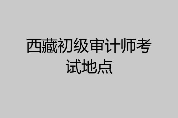 西藏初级审计师考试地点