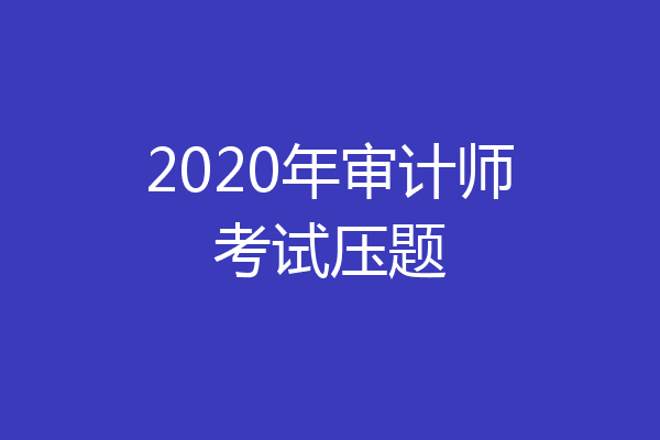 2020年审计师考试压题