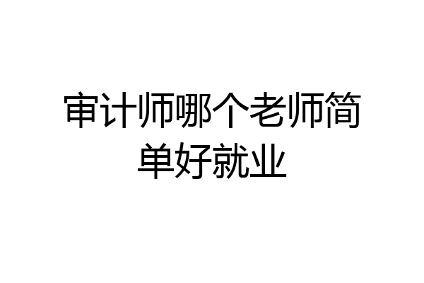 审计师哪个老师简单好就业