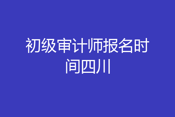 初级审计师报名时间四川