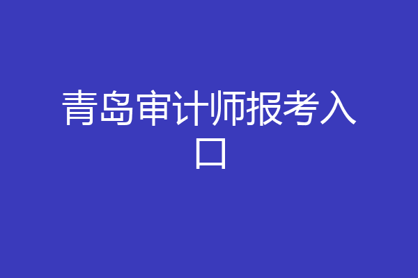 青岛审计师报考入口