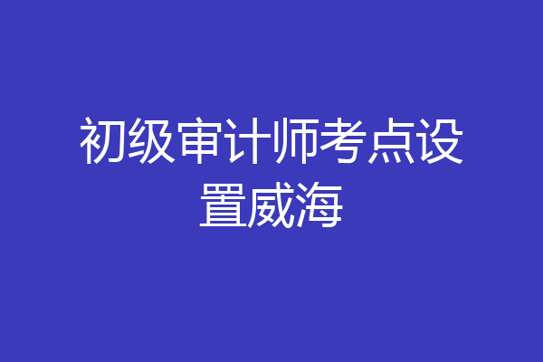 初级审计师考点设置威海
