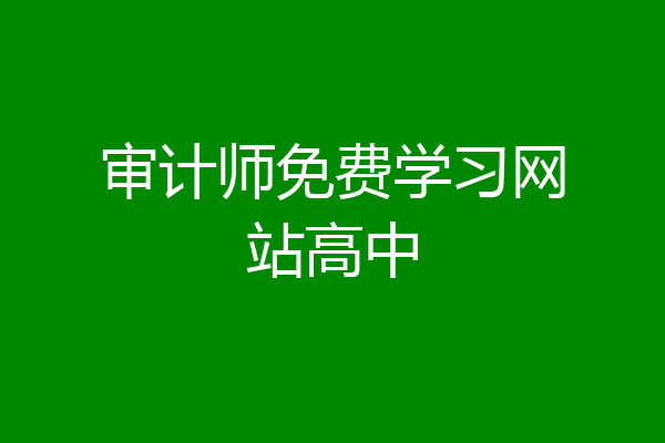 审计师免费学习网站高中