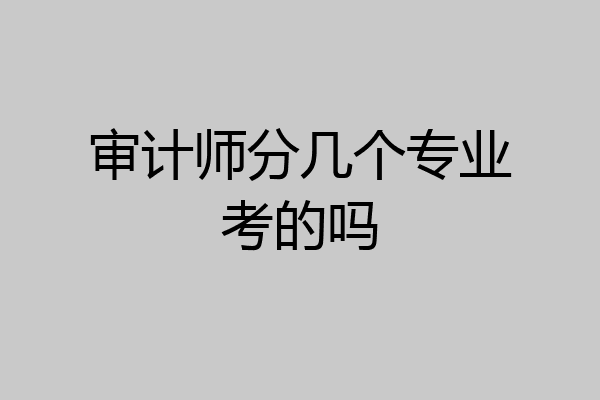 审计师分几个专业考的吗