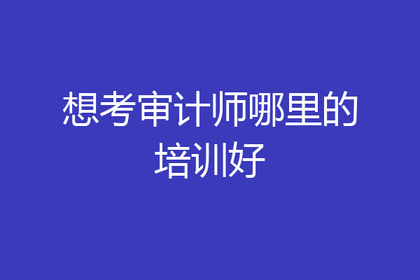 想考审计师哪里的培训好