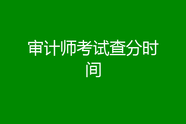 审计师考试查分时间