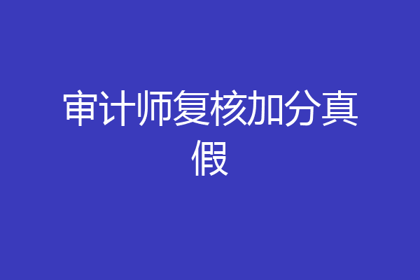 审计师复核加分真假