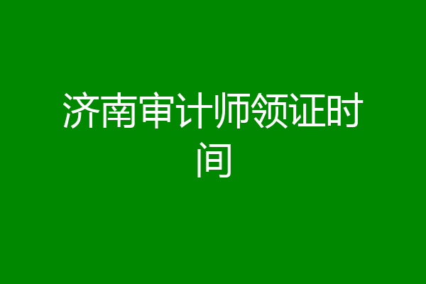 济南审计师领证时间