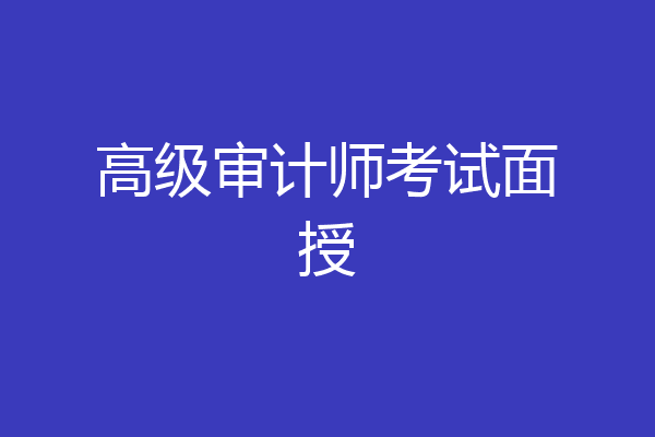 高级审计师考试面授