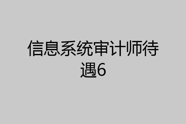 信息系统审计师待遇6