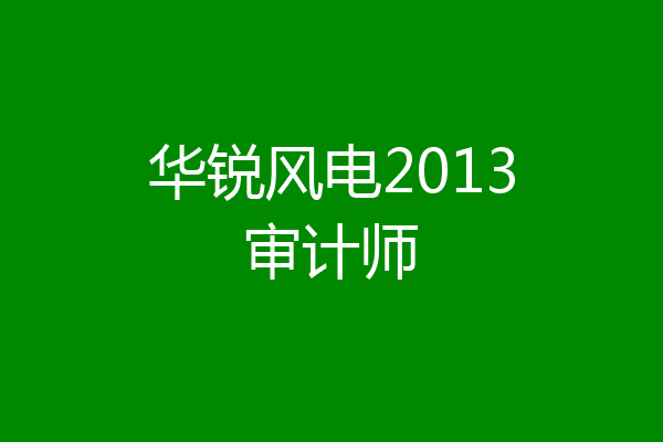 华锐风电2013审计师