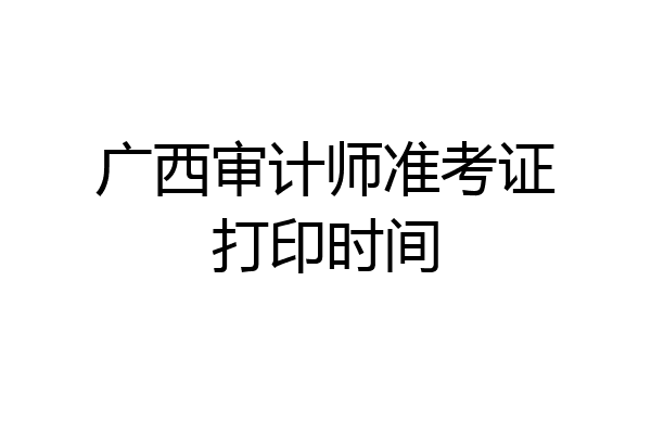 广西审计师准考证打印时间