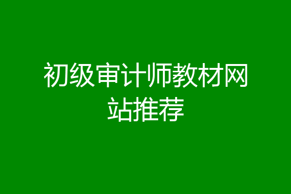 初级审计师教材网站推荐