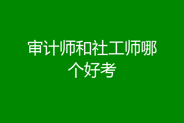 审计师和社工师哪个好考