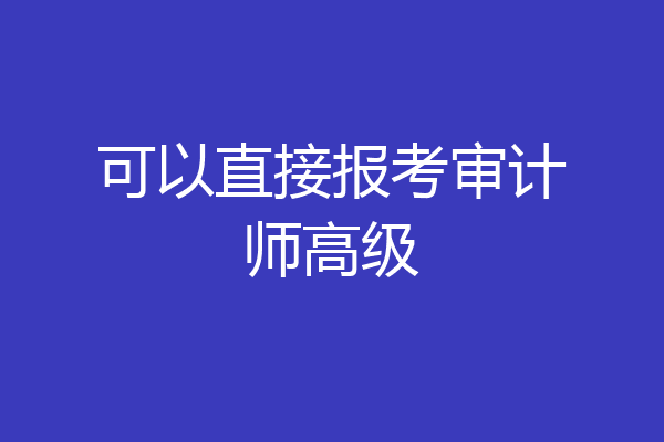 可以直接报考审计师高级