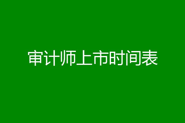 审计师上市时间表