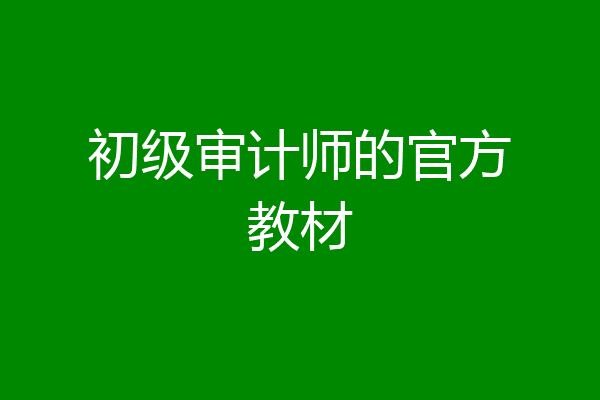 初级审计师的官方教材