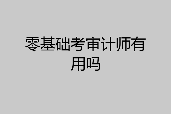 零基础考审计师有用吗