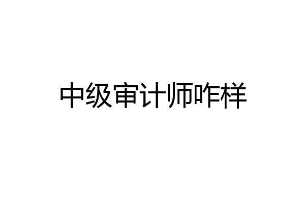 中级审计师咋样