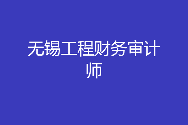 无锡工程财务审计师
