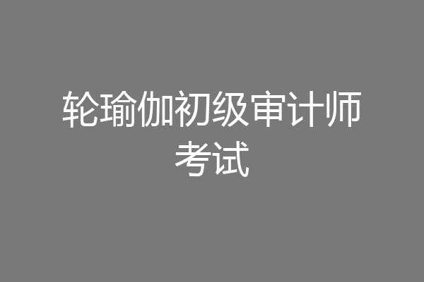轮瑜伽初级审计师考试