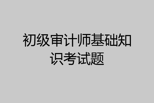 初级审计师基础知识考试题