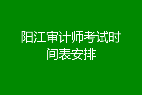 阳江审计师考试时间表安排