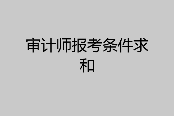 审计师报考条件求和