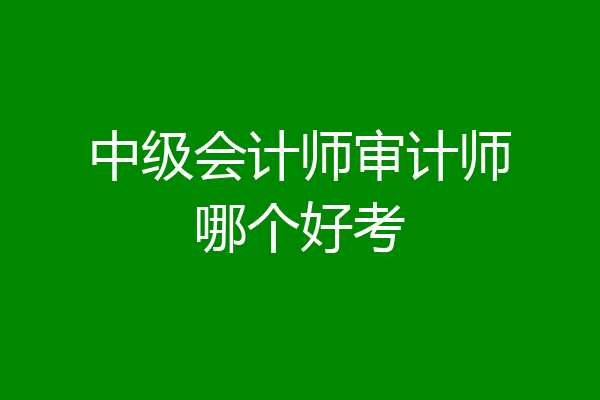 中级会计师审计师哪个好考