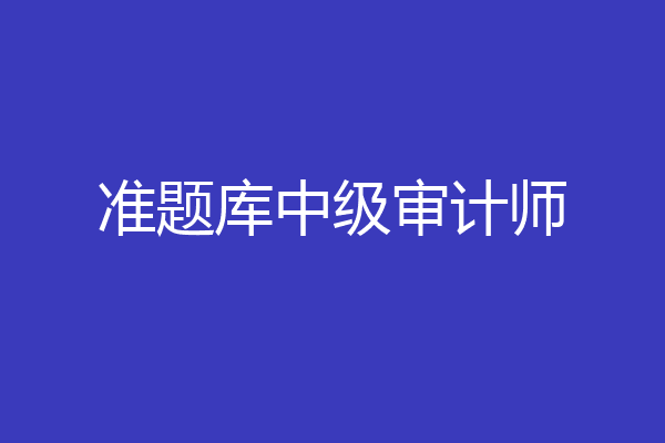 准题库中级审计师