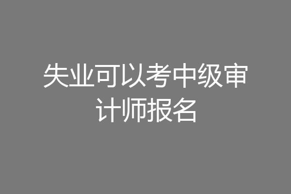 失业可以考中级审计师报名