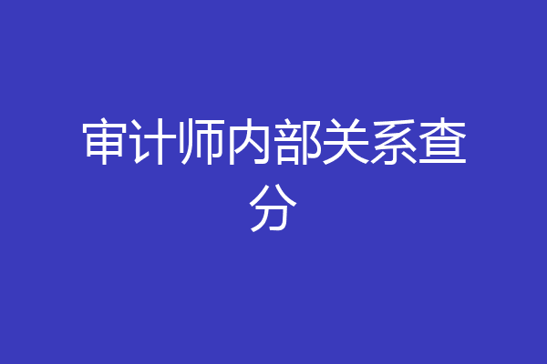 审计师内部关系查分
