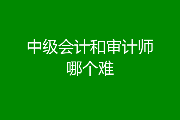 中级会计和审计师哪个难
