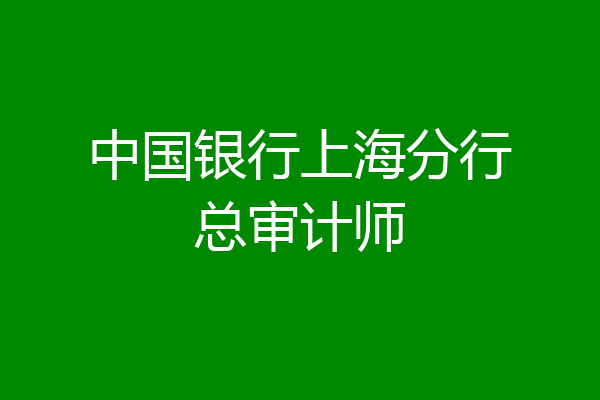 中国银行上海分行总审计师