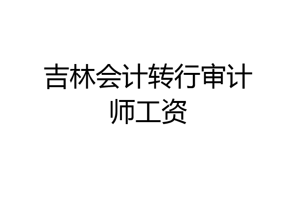吉林会计转行审计师工资