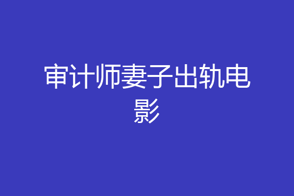 审计师妻子出轨电影