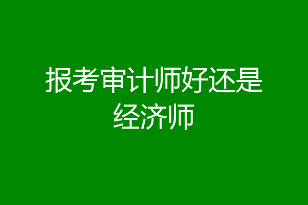 报考审计师好还是经济师