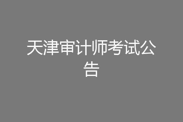 天津审计师考试公告