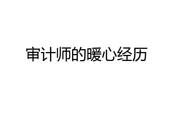 审计师的暖心经历