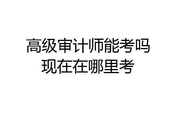 高级审计师能考吗现在在哪里考