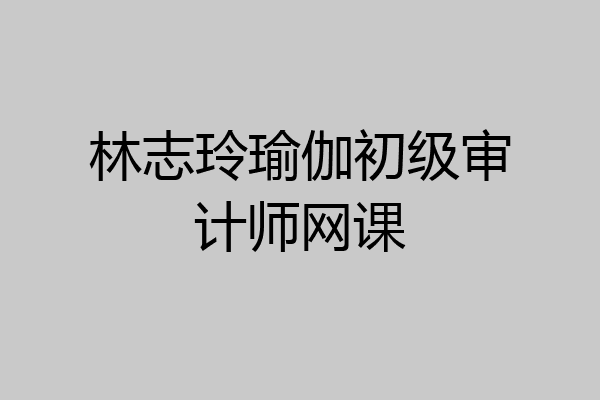 林志玲瑜伽初级审计师网课