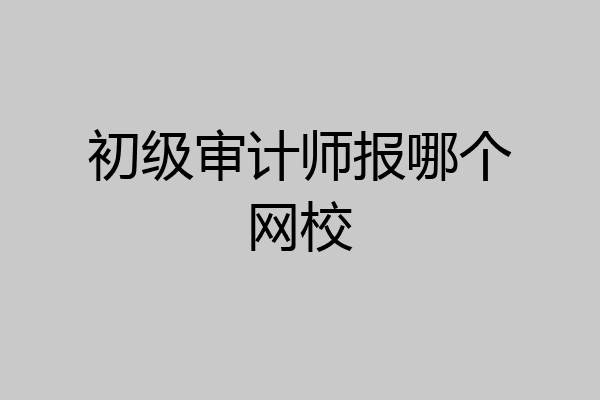 初级审计师报哪个网校