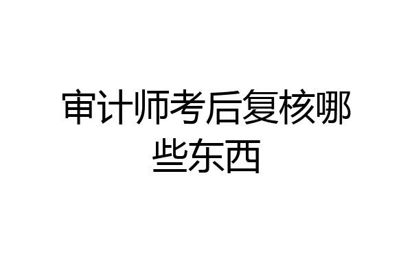 审计师考后复核哪些东西