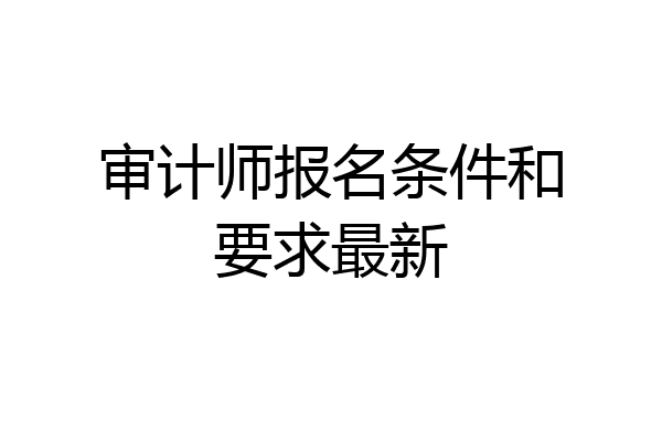 审计师报名条件和要求最新