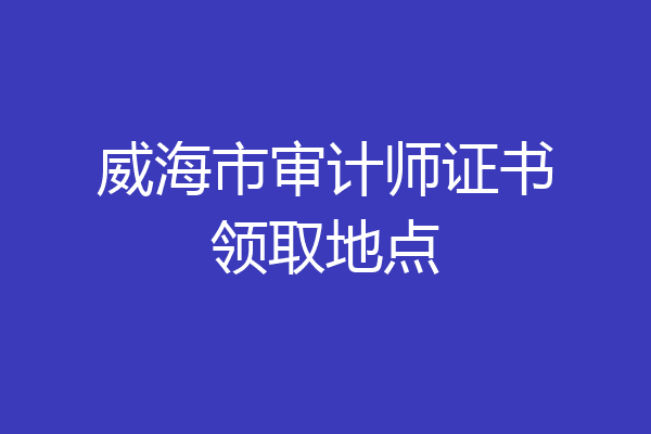 威海市审计师证书领取地点