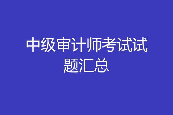 中级审计师考试试题汇总