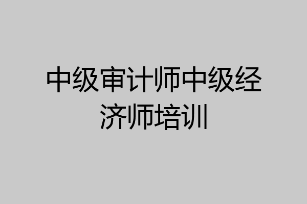 中级审计师中级经济师培训