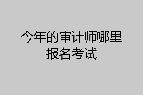 今年的审计师哪里报名考试