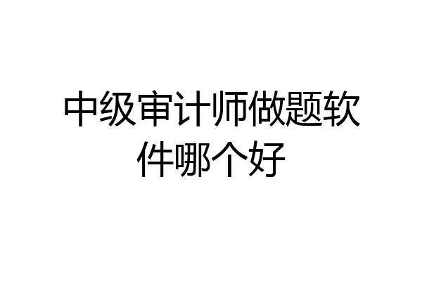 中级审计师做题软件哪个好